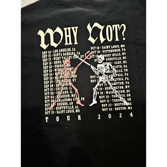 Rare Johnny Blue Skies "WHY NOT?" 2024 Tour T-Shirt - Black - Size 3XL - Picture 3 of 6
